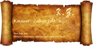 Kauser Zakariás névjegykártya